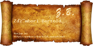 Zámbori Bertold névjegykártya